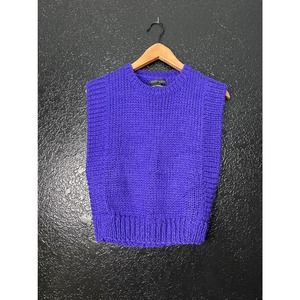 Hand Knit sultry woven purple crop top size medium